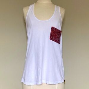 Nomad Tribe Woven Pocket Racerback Tank, Large